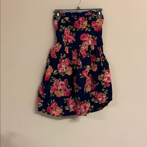 Strapless Flower Mini Dress